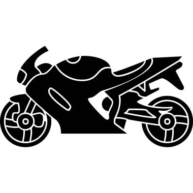 motosiklet simgesi, vektör illüstrasyonu