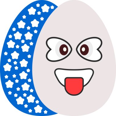 Kawaii çizgi film yumurta ikonu. vektör illüstrasyonu