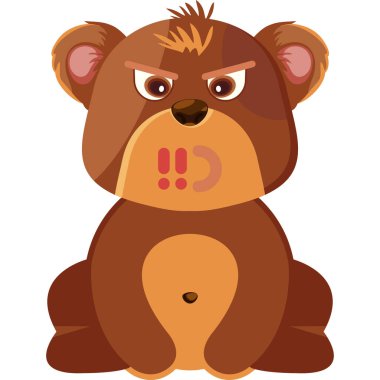 Beyaz üzerinde izole edilmiş şirin hayvan vektör çizimi