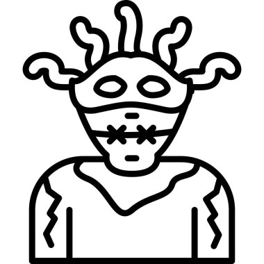 Kafatası simgesi, anahat stili