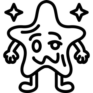 Şirin çizgi film yıldızının vektör çizimi