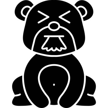 kızgın ifade ile ayı, basit vektör illüstrasyonu