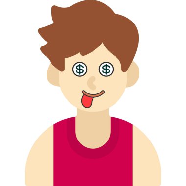 Genç adam çizgi film karakteri izole edildi