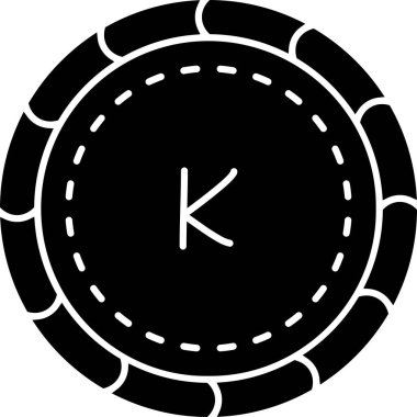 Bir kumarhane çipi simgesinin vektör çizimi