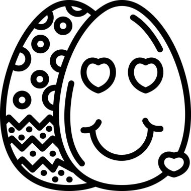 Paskalya yumurtası simgesi, vektör illüstrasyonu