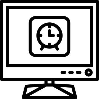 Bilgisayar monitörü. Web simgesi basit illüstrasyon