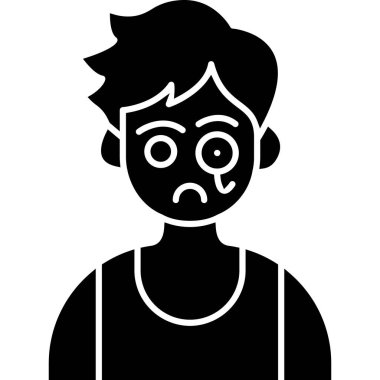 Sakal vektör çizim tasarımlı genç çocuk avatarı