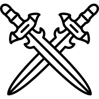 çapraz kılıçlar ve kılıç vektör illüstrasyonu