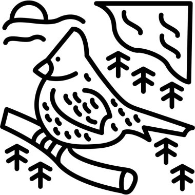 kuş çamı simgesi taslak biçiminde