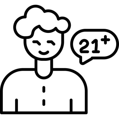 202 numaralı ikona sahip adam. Bir numaralı ana hat numara vektör illüstrasyonu. Beyaz üzerinde izole edilmiş ağ simgesi