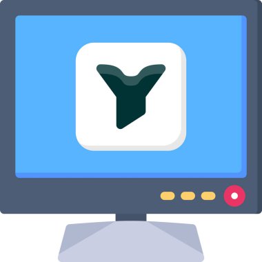 Laptop Düz Vektör Simgesi