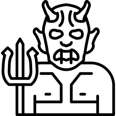 Şeytan şeytan simgesi dış hat tarzında