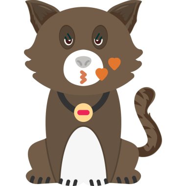 Büyük gözleri olan çizgi film kedisi.