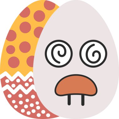 Tavuk kafalı yumurta, illüstrasyon, vektör, beyaz arka planda.