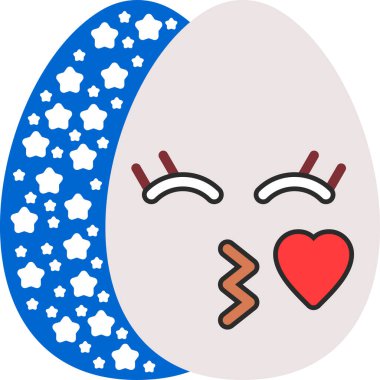 Paskalya yumurtası simgesi, vektör illüstrasyonu