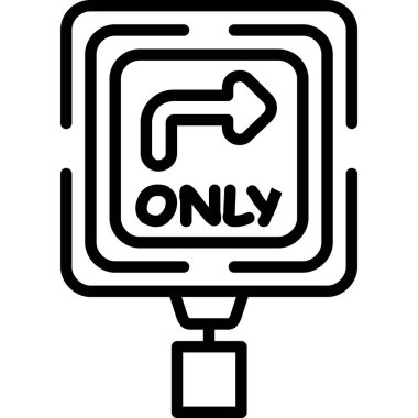 Bir işaretin izole edilmiş tek bir simgesinin vektör çizimi