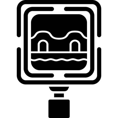 Beyaz arkaplanda izole edilmiş kamera simgesi, vektör illüstrasyonu