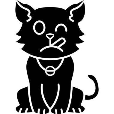 Kedi. Web simgesi basit illüstrasyon