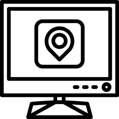 Monitör. Web simgesi basit illüstrasyon