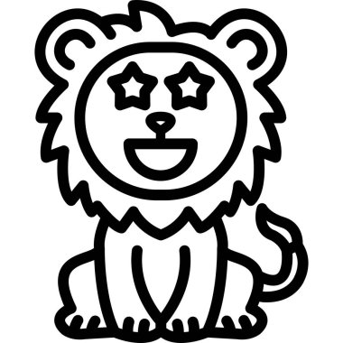 Aslan. Web simgesi basit illüstrasyon