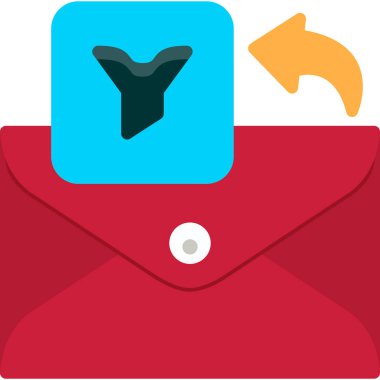 Düz dizaynlı zarf e- posta simgesi