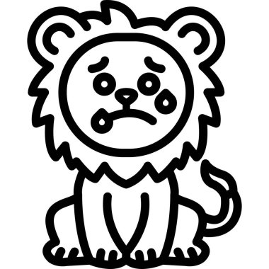 Aslan emoji simgesi, vektör illüstrasyonu