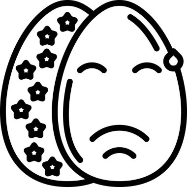 üzgün emoji simgesi simgesi ana hat biçiminde