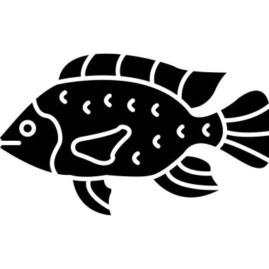 balık simgesi vektör illüstrasyonu