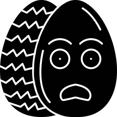 Beyaz arkaplanda yumurta simgesi, vektör illüstrasyonu