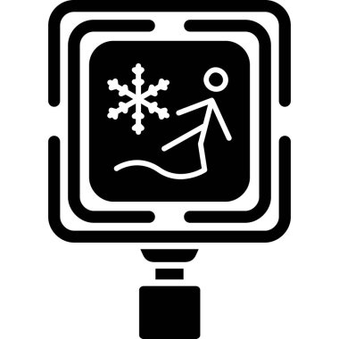 Bir kardan adam simge vektör çizim