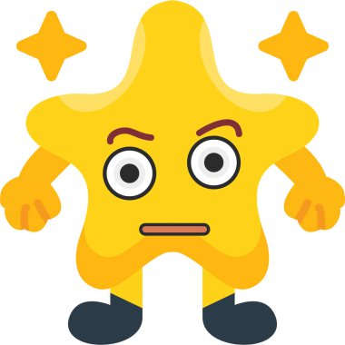 Sarı bir yıldız ve gülümseyen bir ifade..