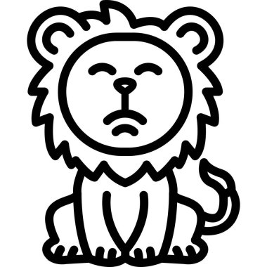 Üzgün kaplan ikonu. Beyaz arkaplanda izole edilmiş web tasarımı için üzgün kedi vektör simgesi