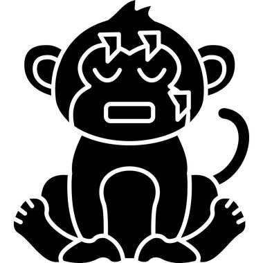 maymun ikon vektör illüstrasyonu
