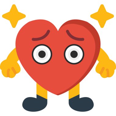 çizgi film kawaii sevimli kırmızı kalp eller vektör çizimi ile