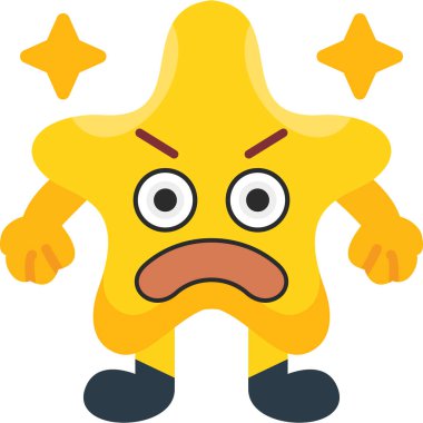 kızgın yıldız simgeleri beyaz üzerine izole