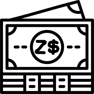 Dolar dolar dolar simgesi taslak biçiminde