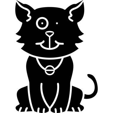 kedi simgesi, basit vektör illüstrasyonu