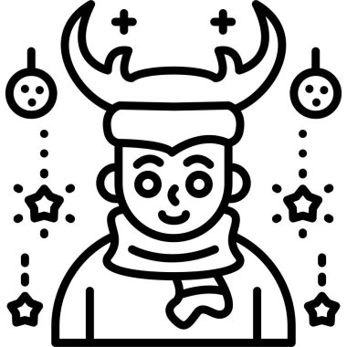 Kostüm giyen bir adamın çizgi simgesi