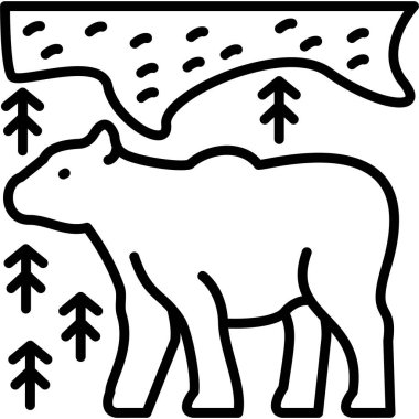 Hayvan hayvan vahşi yaşam ikonu ana hatlarıyla