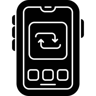 smartwatch simgesi, vektör illüstrasyonlu akıllı telefon