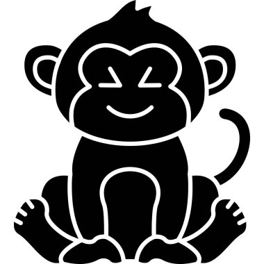 maymun ikon vektör illüstrasyonu