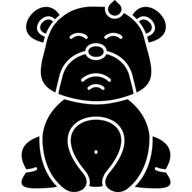 Ayı çizgi film karakter simgesinin vektör illüstrasyonu