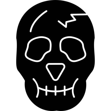 Cadılar Bayramı maskesi simgesi. Web için korkunç kafatası vektör simgelerinin basit çizimi