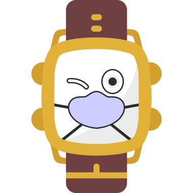 Şirin saat çizgi film vektör çizimi grafik tasarımı