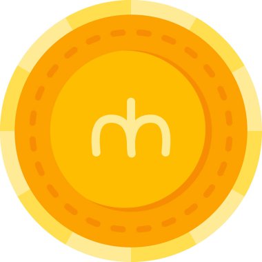 Para birimi kripto para birimi simgesi doldurulmuş ana hat biçiminde