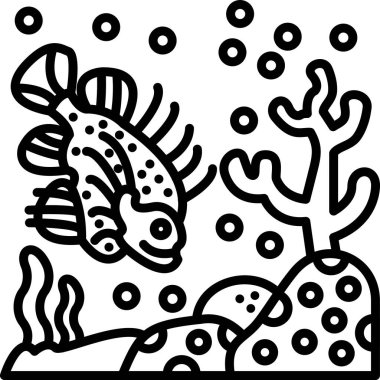 Bir balığın karikatür çiziminin vektör çizimi