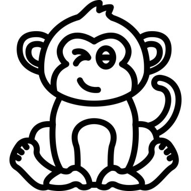 maymun ağ simgesi, vektör illüstrasyonu