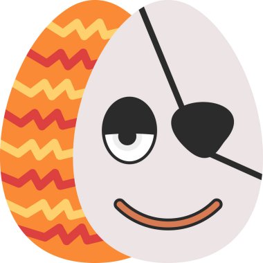 Paskalya yumurtası, yüzü, illüstrasyonu, beyaz arka planda vektörü