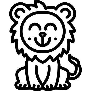 Şirin küçük aslan, vektör çizimi