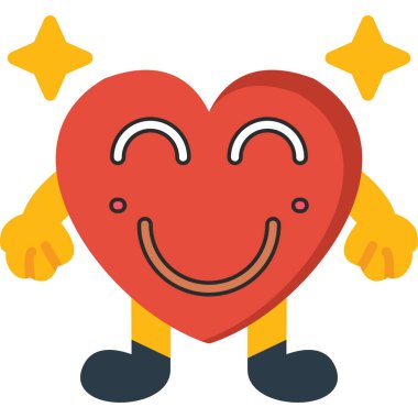 kalp karakter vektörü illüstrasyon tasarımı